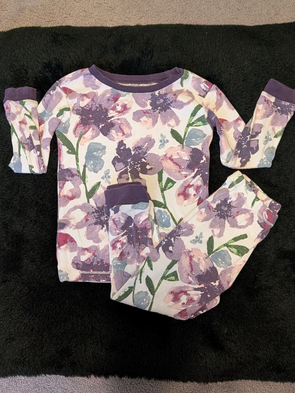 Burts Bees Watercolor Floral Pajamas 3T